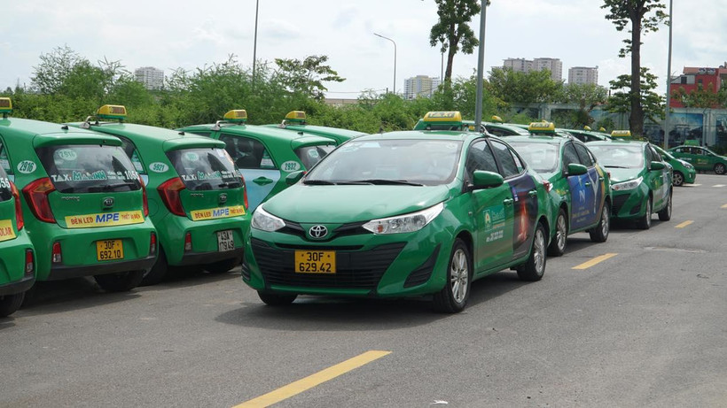 Xe taxi của hãng Mai Linh đã được chấp thuận tham gia hoạt động đưa đón, vận chuyển nhu cầu đi lại của người dân giữa các Bệnh viện, khu cách ly. (Ảnh: CTV/Vietnam+)