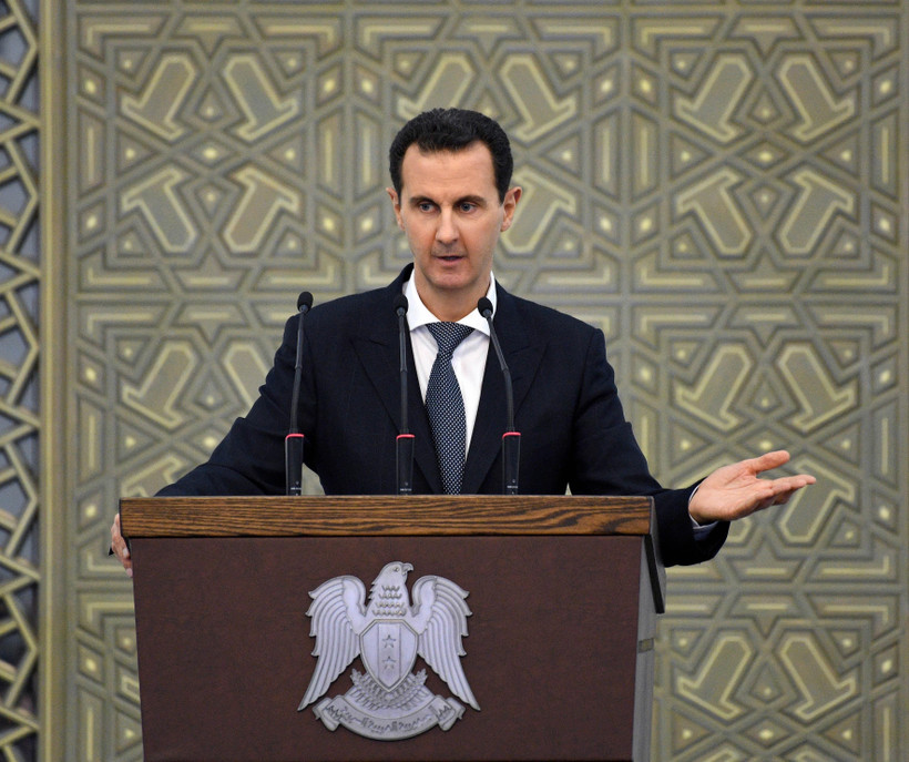 Tổng thống Syria Bashar al-Assad phát biểu tại Damascus. (Ảnh: AFP/ TTXVN)