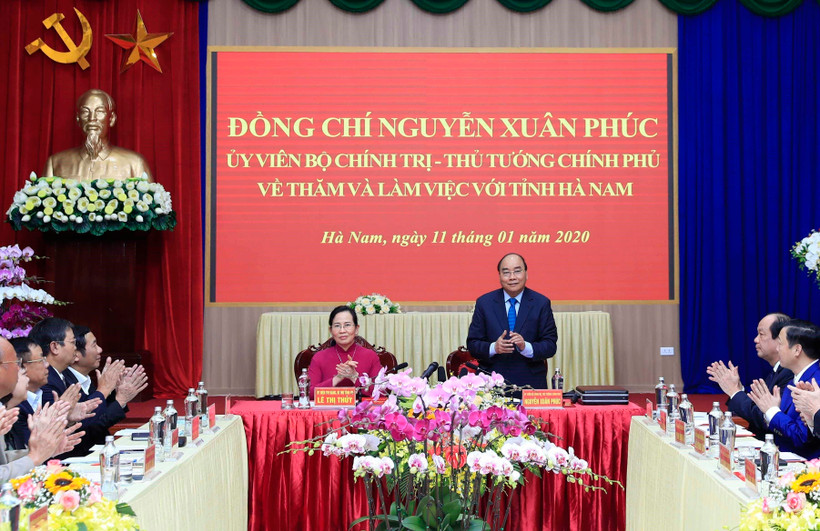 Thủ tướng Nguyễn Xuân Phúc phát biểu tại buổi làm việc. (Ảnh: Thống Nhất/TTXVN)