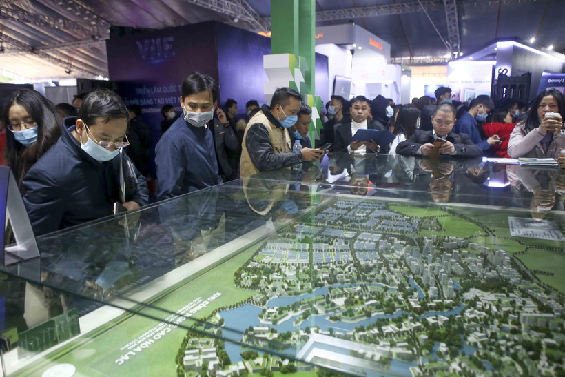 Triển lãm quốc tế Đổi mới sáng tạo 2021 giới thiệu những hoạt động đổi mới sáng tạo của các chủ thể tích cực trong hệ sinh thái Việt Nam ở một số lĩnh vực chủ yếu. (Ảnh: Tuấn Đức/TTXVN)