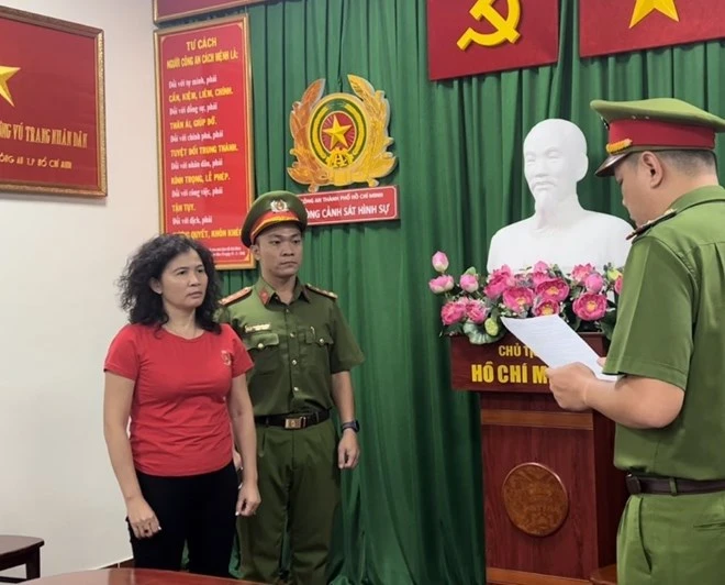 Bị can Đặng Thị Hàn Ni thời điểm bị bắt. (Nguồn: Cơ quan Công an)
