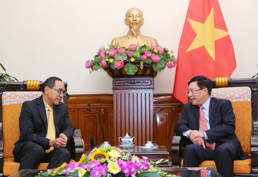 Phó Thủ tướng, Bộ trưởng Ngoại giao Phạm Bình Minh tiếp Đại sứ Thái Lan. (Ảnh: Thành Đạt/TTXVN)
