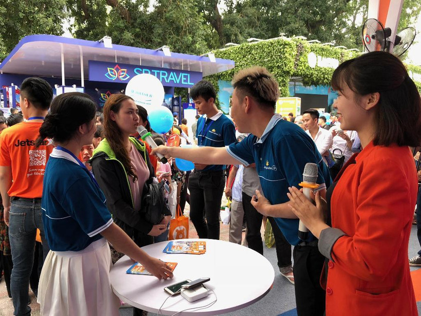 Hãng hàng không Vietnam Airlines và Jetstar Pacific sẽ mạng đến nhiều khuyến mãi hấp dẫn tại Hội chợ Du lịch Quốc tế Việt Nam 2019. (Ảnh: VNA cung cấp)