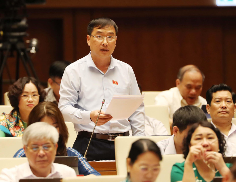 Đại biểu Quốc hội tỉnh Lai Châu Tống Thanh Bình phát biểu ý kiến. (Ảnh: Trọng Đức/TTXVN)