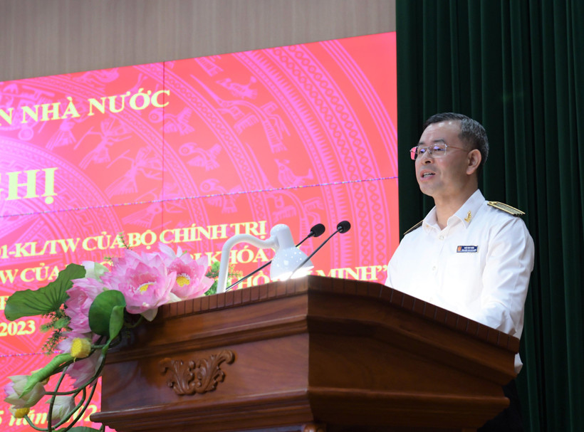 Ủy viên Ban chấp hành Trung ương Đảng, Bí thư Ban cán sự, Bí thư Đảng ủy, Tổng Kiểm toán Nhà nước Ngô Văn Tuấn. (Ảnh: Vietnam+)