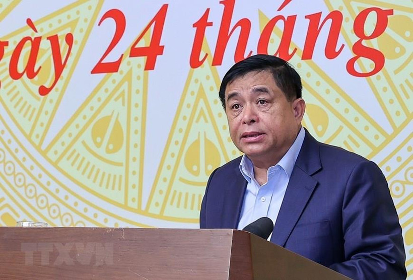 Bộ trưởng Bộ Kế hoạch và Đầu tư-Nguyễn Chí Dũng phát biểu tại hội nghị “Đổi mới, nâng cao hiệu quả hoạt động của doanh nghiệp nhà nước”-ngày 24/3, (Ảnh: Dương Giang/TTXVN)