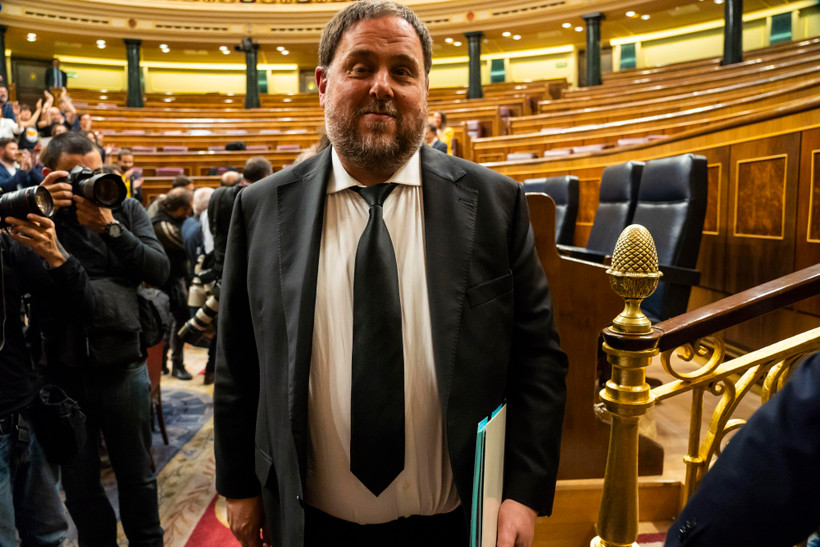 Cựu Phó Thủ hiến xứ Catalonia Oriol Junqueras tại cuộc họp Quốc hội Tây Ban Nha ở Madrid ngày 21/5/2019. (Ảnh: AFP/TTXVN)