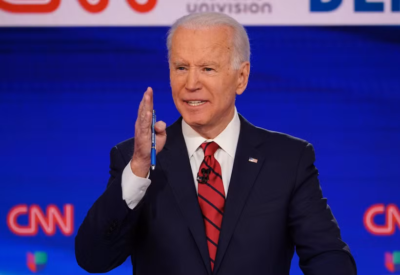 Cựu Phó Tổng thống Mỹ Joe Biden phát biểu trong cuộc tranh luận trực tiếp trên truyền hình ở Washington, DC ngày 15/3/2020. (Ảnh: AFP/TTXVN)