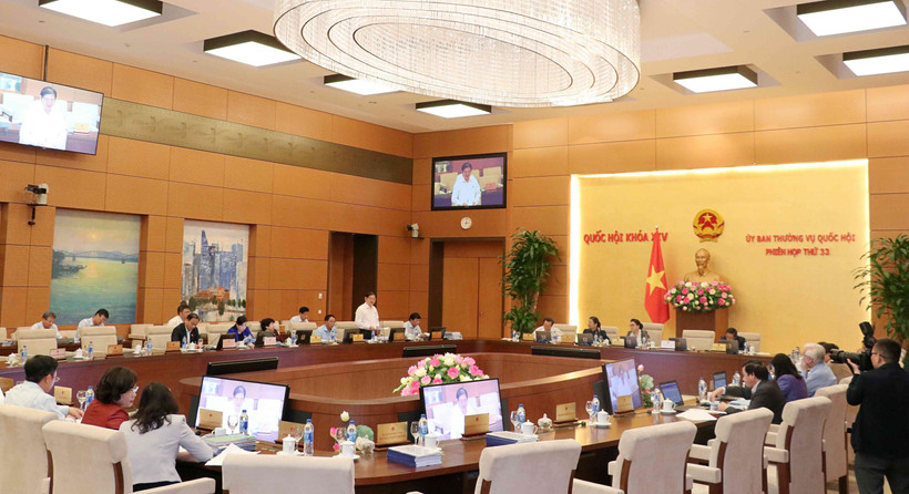Toàn cảnh Phiên họp thứ 33 của Ủy ban Thường vụ Quốc hội khóa XIV (chiều 16/4/2019). (Ảnh: Văn Điệp/TTXVN)