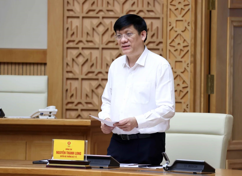 Quyền Bộ trưởng Bộ Y tế Nguyễn Thanh Long. (Ảnh: Thống Nhất/TTXVN)