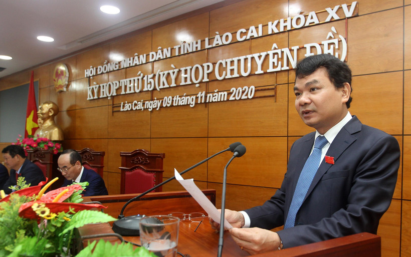 Đồng chí Đặng Xuân Phong, Bí thư tỉnh ủy được bầu làm Chủ tịch HĐND tỉnh Lào Cai khóa XV, nhiệm kỳ 2016 - 2021. (Ảnh: Quốc Khánh/TTXVN)