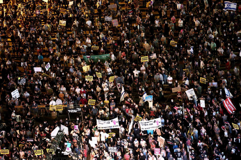 Hàng nghìn người đã tham gia biểu tình. (Nguồn: timesofisrael)