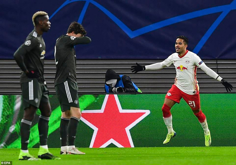 M.U cay đắng nhìn RB Leipzig vào vòng 1/8. (Nguồn: EPA)