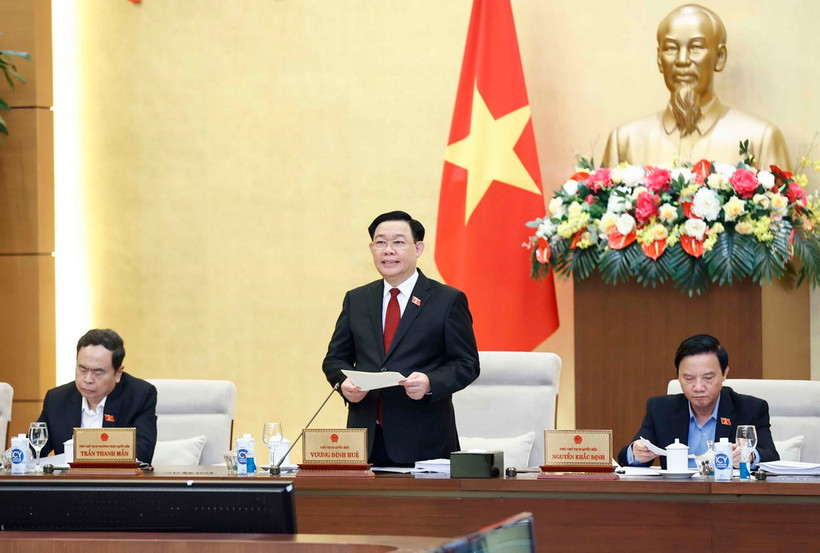 Chủ tịch Quốc hội Vương Đình Huệ phát biểu khai mạc. (Ảnh: Doãn Tấn/ TTXV)