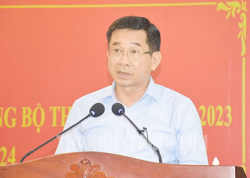 Chủ nhiệm Ủy ban Kiểm tra Thành ủy Thành phố Hồ Chí Minh Dương Ngọc Hải phát biểu tại Hội nghị. (Ảnh: Trang tin Điện tử Đảng bộ Thành phố Hồ Chí Minh)