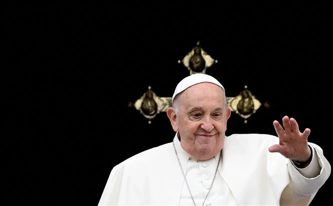 Giáo hoàng Francis phát biểu tại Vatican ngày 31/3/2024. (Ảnh: AFP/TTXVN)