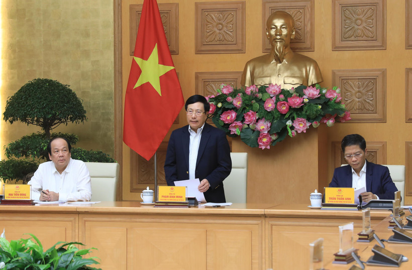 Phó Thủ tướng, Bộ trưởng Bộ Ngoại giao Phạm Bình Minh phát biểu khai mạc phiên họp thứ 6 Ủy ban Quốc gia ASEAN 2020. (Ảnh: Lâm Khánh/TTXVN)