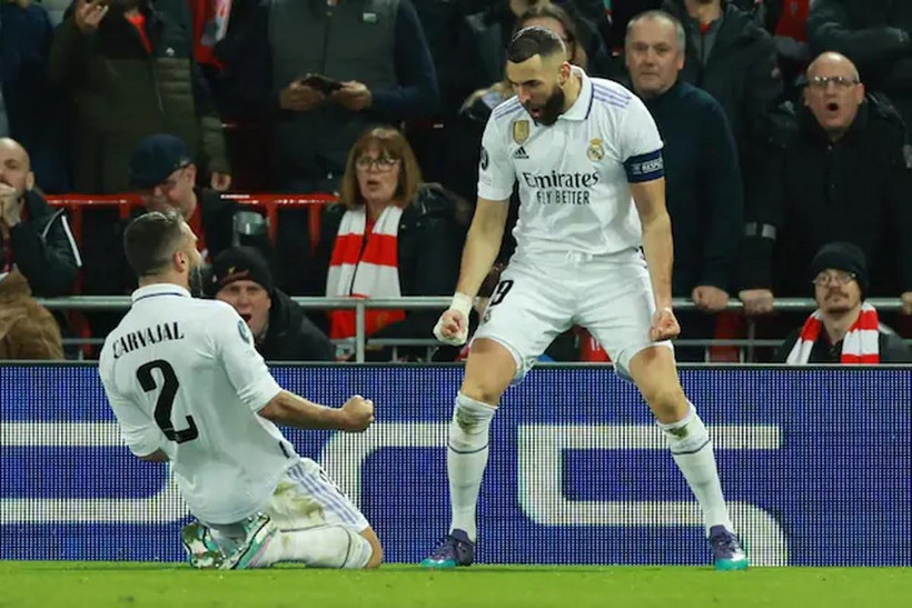 Benzema tỏa sáng mang chiến thắng về cho Real. (Nguồn: Getty Images)