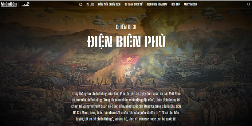 Chuyên trang đặc biệt Chiến dịch Điện Biên Phủ của Báo Nhân Dân. (Ảnh chụp màn hình)