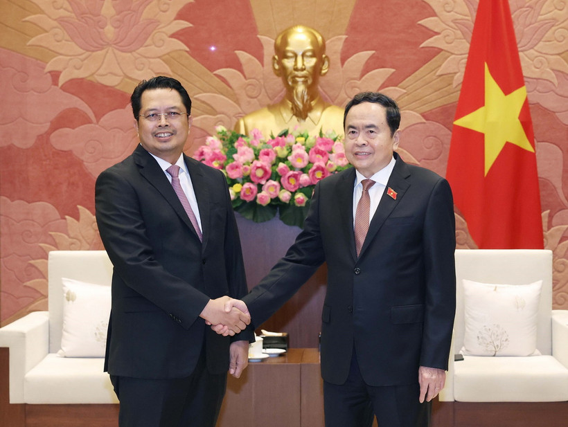 Chủ tịch Quốc hội Trần Thanh Mẫn tiếp ông H.Mahyudin, Phó Chủ tịch Thượng viện nước Cộng hoà Indonesia. (Ảnh: Thống Nhất/TTXVN)