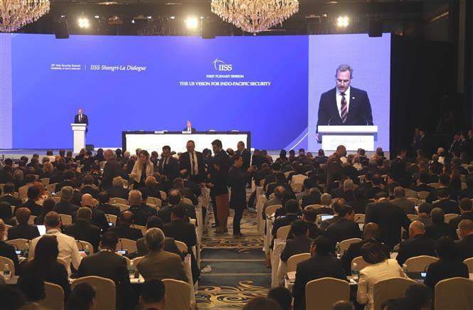 Toàn cảnh phiên thảo luận “Tầm nhìn của Mỹ về an ninh Ấn Độ-Thái Bình Dương.” (Ảnh: Xuân Vịnh/TTXVN)