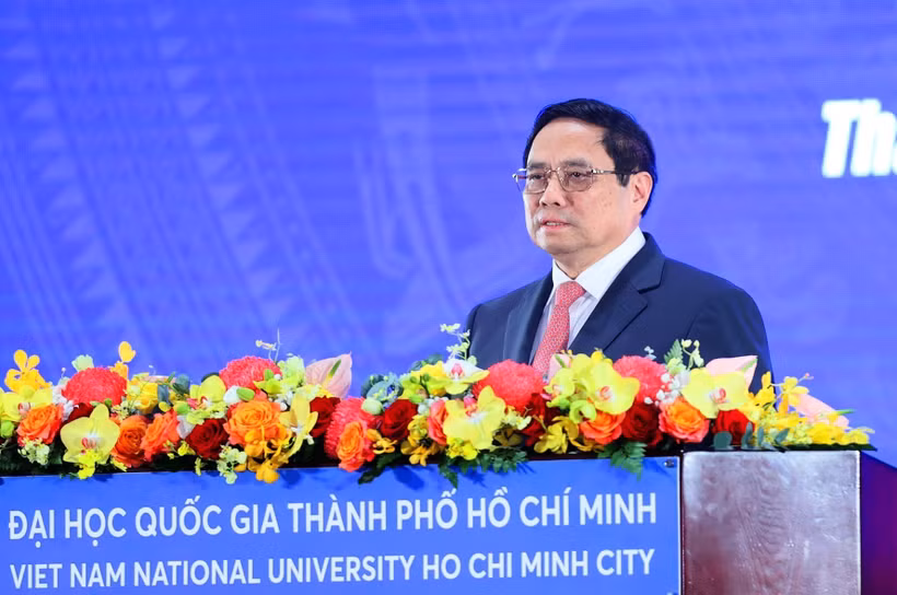 Thủ tướng Phạm Minh Chính phát biểu. (Ảnh: Dương Giang/TTXVN)