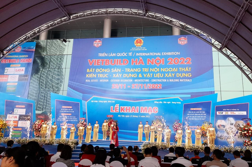 Khai mạc Triển lãm quốc tế Vietbuild Hà Nội 2022 lần thứ ba. (Ảnh: Hùng Võ/Vietnam+)