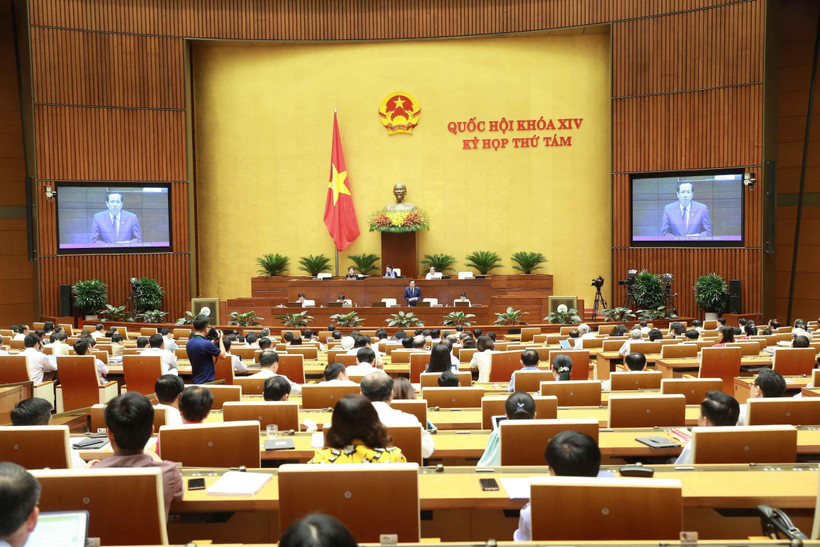 Bộ trưởng Bộ Lao động, Thương binh và Xã hội Đào Ngọc Dung giải trình làm rõ các vấn đề của dự án Bộ luật Lao động (sửa đổi). (Ảnh: Doãn Tấn/TTXVN)