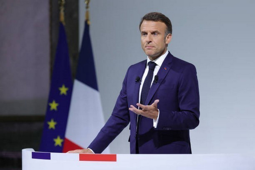 Tổng thống Pháp Emmanuel Macron phát biểu họp báo tại thủ đô Paris. (Ảnh: Getty Images/TTXVN)