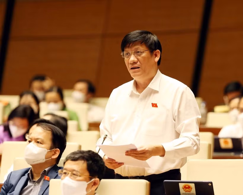 Bộ trưởng Bộ Y tế Nguyễn Thanh Long phát biểu. (Ảnh: Phạm Kiên/TTXV)