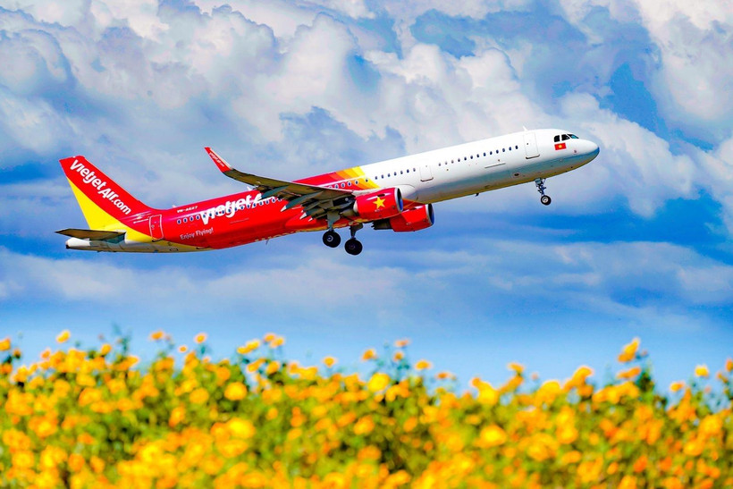 Máy bay của hãng hàng không Vietjet Air. (Ảnh: CTV/Vietnam+)