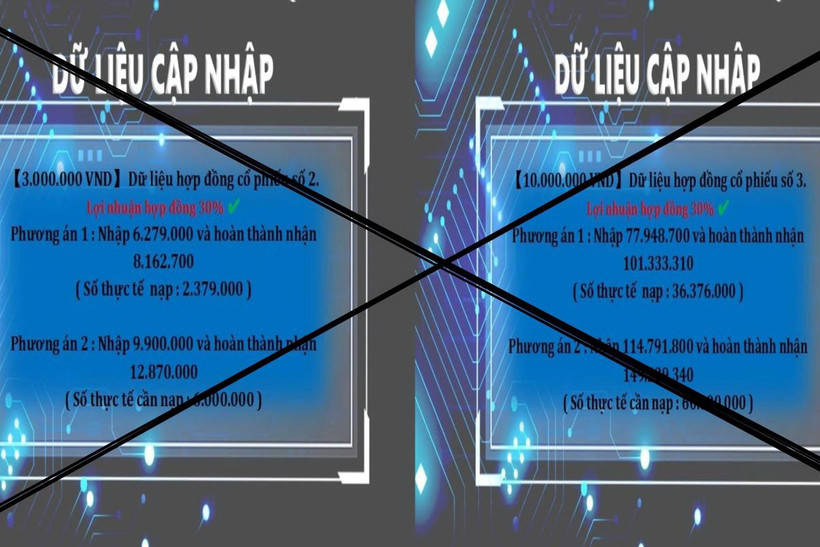 Các nhiệm vụ và lợi nhuận đối tượng gửi cho bà T. (Ảnh: TTXVN phát)