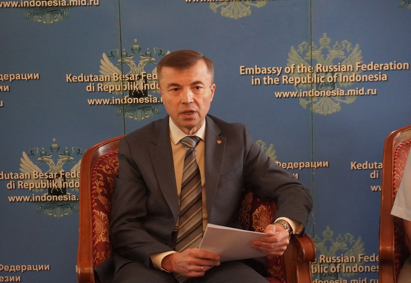 Đại sứ Nga tại Indonesia Sergey Tolchenov. (Ảnh: Đào Trang/TTXVN)