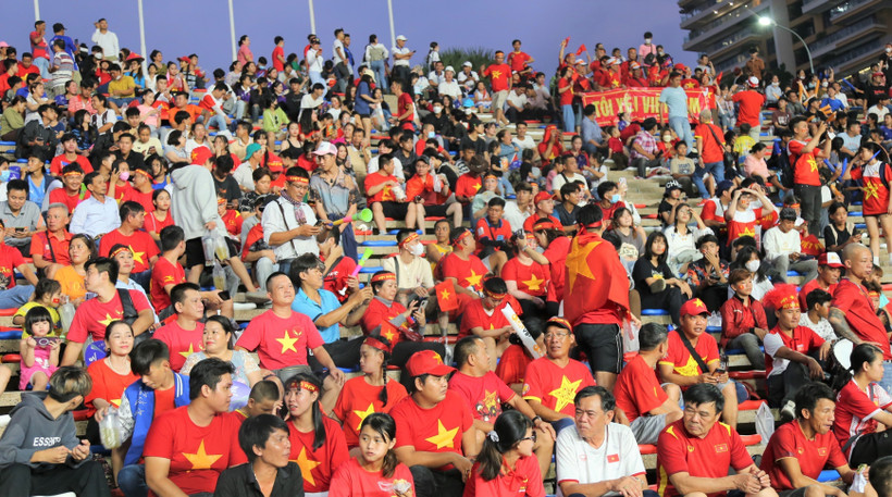 Các cổ động viên Việt Nam. (Ảnh: Hoàng Minh/TTXVN)