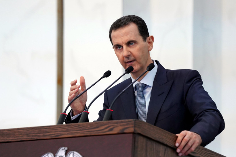Tổng thống Syria Bashar al-Assad phát biểu tại Damascus. (Ảnh: AFP/TTXVN)