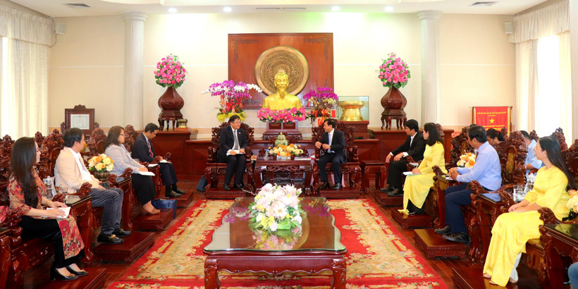 Quang cảnh buổi tiếp. (Ảnh: Thu Hiền/TTXVN)