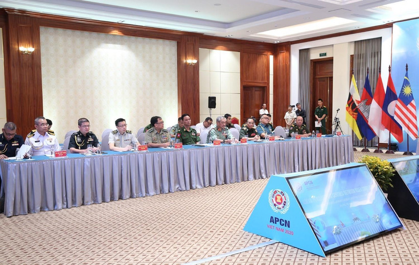 Tùy viên Quốc phòng các nước ASEAN tham dự hội nghị. (Ảnh: Dương Giang/TTXVN)