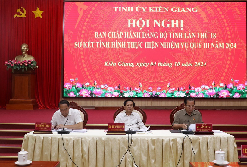 Hội nghị Ban Chấp hành Đảng bộ tỉnh Kiên Giang lần thứ 18. (Ảnh