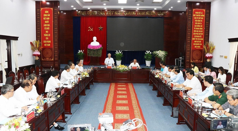 Quang cảnh buổi làm việc. (Ảnh: Huỳnh Sử/TTXVN)