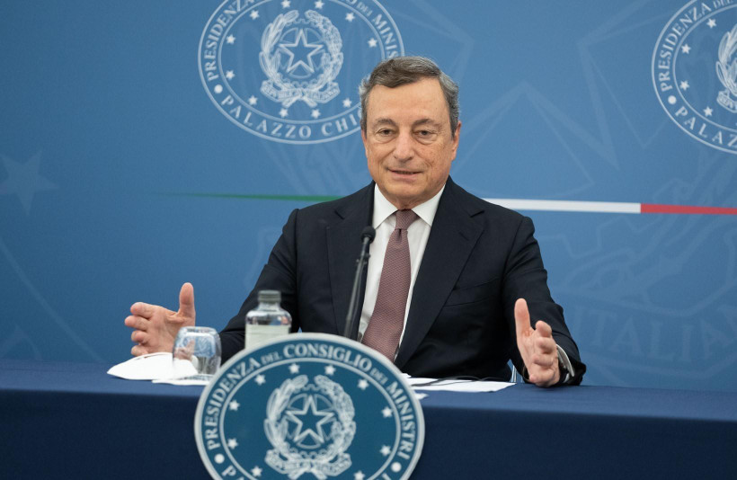 Thủ tướng Italy Mario Draghi tại cuộc họp báo ở Rome, Italy, ngày 2/9/2021. (Ảnh: THX/TTXVN)