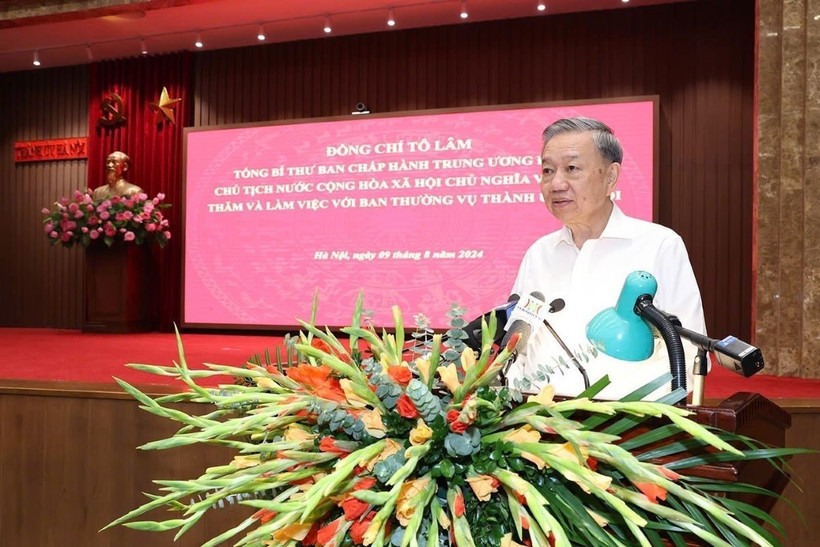 Tổng Bí thư, Chủ tịch nước Tô Lâm phát biểu. (Ảnh: Trí Dũng/TTXVN)