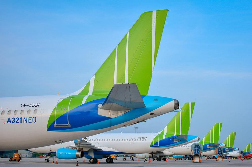 Đội máy bay của Bamboo Airways sẽ đạt 35 chiếc vào cuối năm nay, 42 chiếc năm 2023 và 100 chiếc năm 2028. (Ảnh: CTV/Vietnam+)