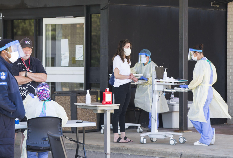 Một điểm xét nghiệm COVID-19 ở Toronto, Canada ngày 18/6/2020. (Ảnh: THX/TTXVN)