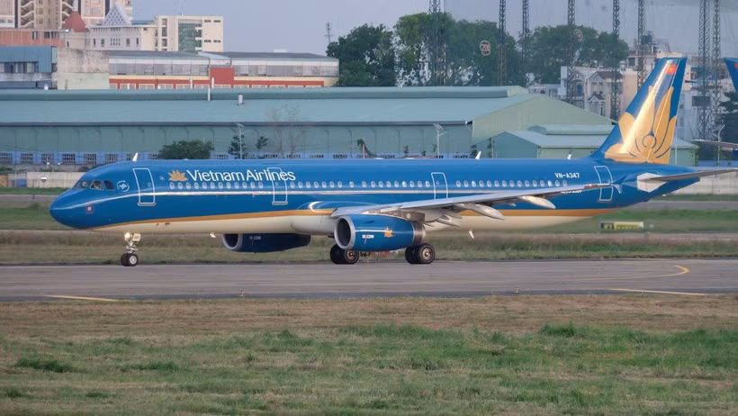 Dòng máy bay Airbus A321 của Vietnam Airlines để khai thác đường bay xuyên Đông Dương. (Ảnh: CTV/Vietnam+)