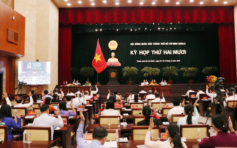 Quang cảnh Kỳ họp thứ 20, Hội đồng Nhân dân Thành phố Hồ Chí Minh. (Ảnh: Xuân Khu/TTXVN)
