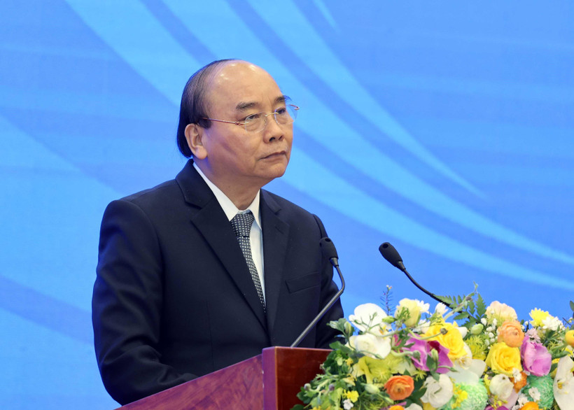 Thủ tướng Nguyễn Xuân Phúc, Chủ tịch ASEAN 2020 phát biểu. (Ảnh: Thống Nhất/TTXVN)