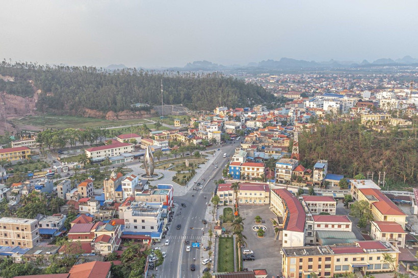 Trung tâm huyện Thủy Nguyên, Hải Phòng. (Ảnh: Hoàng Hiếu/TTXVN)