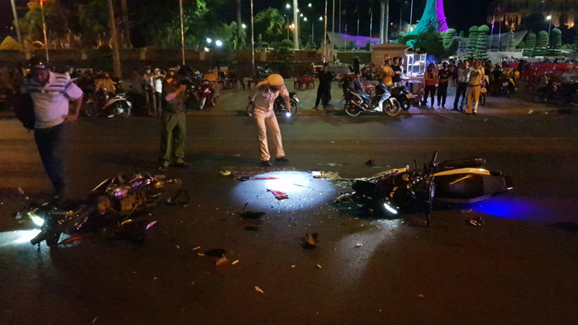 Hiện trường vụ tai nạn. (Ảnh: Đậu Tất Thành/TTXVN)