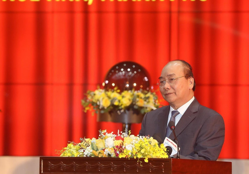 Thủ tướng Nguyễn Xuân Phúc phát biểu. (Ảnh: Phạm Hậu/TTXVN)