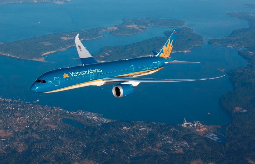 Đường bay giữa Hà Nội và Thành phố Hồ Chí Minh được khai thác bằng tàu bay thân rộng hiện đại nhất của Vietnam Airlines. (Ảnh: CTV/Vietnam+)